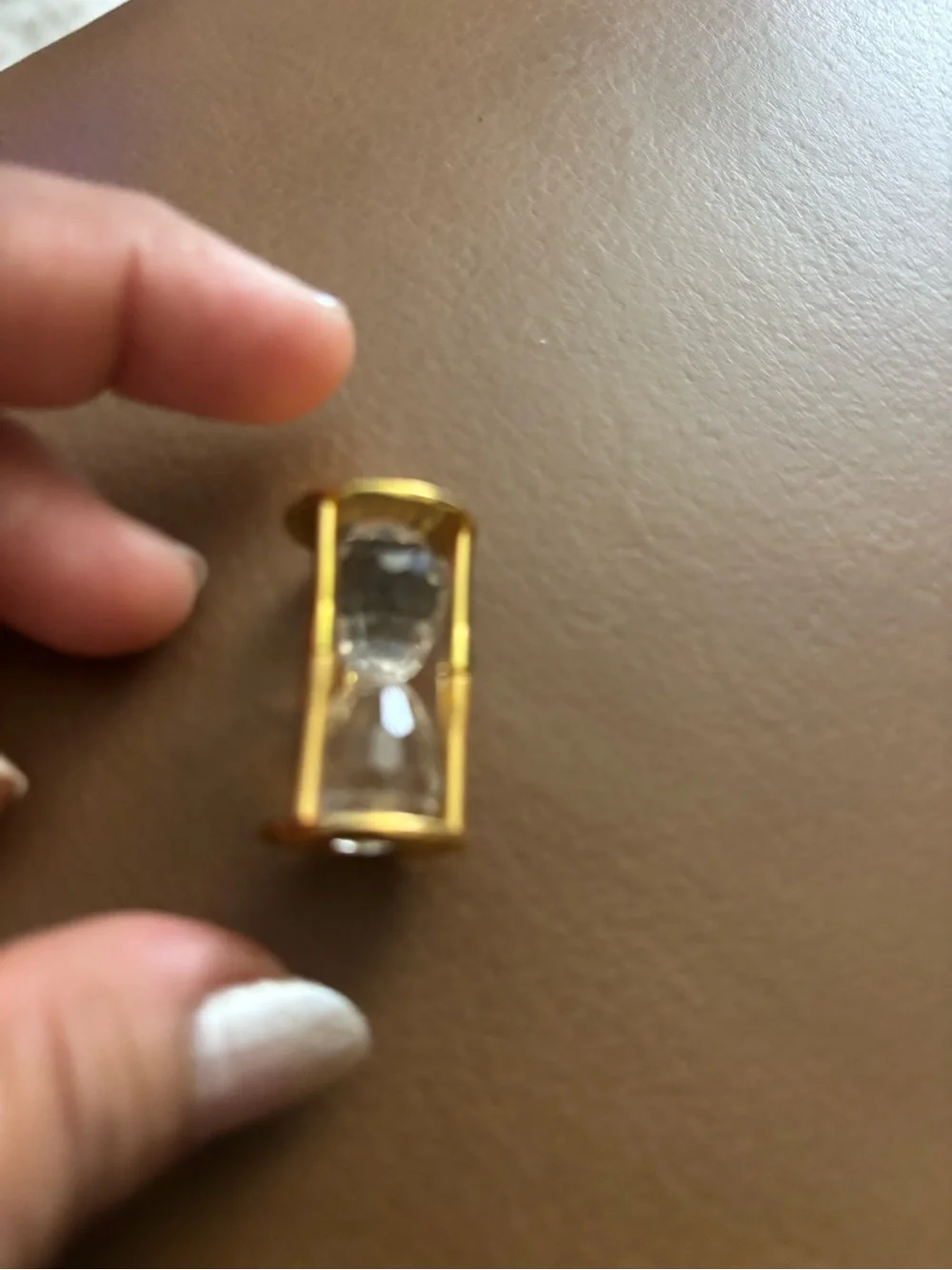 Swarovski Gold and Clear Hourglass-Shaped Crystal